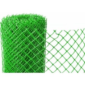Сетка садовая, заборная, пластиковая, ячейка 25х25мм, ширина 1000мм, длина 10м. Цвет зеленый