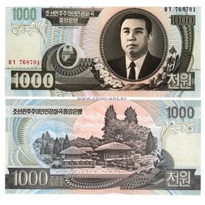 Северная Корея 1000 вон 2006 г UNC