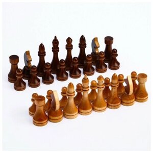 Шахматные фигуры турнирные, дерево, король 10.5 см, d-3.5, пешка 5.6 см, d-3 см 9209054