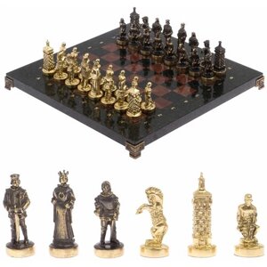 Шахматы бронзовые "Европейские" доска 32х32 см лемезит 125596