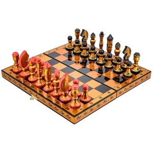 Шахматы деревянные. Хохлома 36х36 см