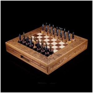 Шахматы деревянные из морёного дуба "Великая Отечественная война" 47х47 см