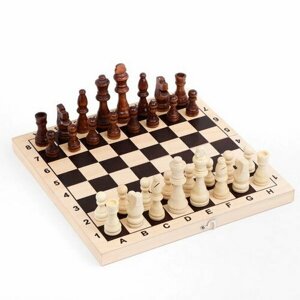 Шахматы деревянные обиходные 29 x 29 см, король h-9 см, пешка h-4 см