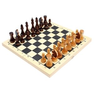 Шахматы деревянные обиходные лакированные В комплекте С доской (295Х145 ММ) / игра / шахматы / игра шахматы