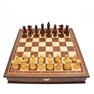 Шахматы деревянные в подарочном ларце из ореха с утяжеленными фигурами Эндшпиль большие
