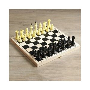Шахматы гроссмейстерские (доска дерево 40х40 см, фигуры пластик, король h=10.5 см) 3621675