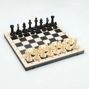 Шахматы гроссмейстерские с шашками, 40х40 см, набор 2в1 "Айвенго" король h=10 см