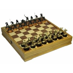 Шахматы Хоккей цинковый сплав/чернение на доске из дуба 37 см 37х37 см 999-RTS-88Z