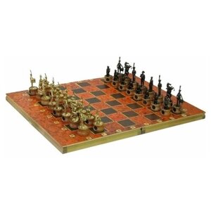 Шахматы исторические Бородино с фигурами из черненого цинкового сплава 50*60 см 999-RTS-02c