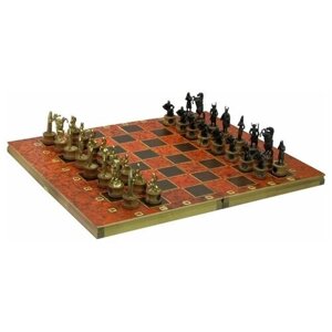 Шахматы исторические Ледовое побоище с фигурами из черненого цинкового сплава 50*60 см 999-RTS-04c