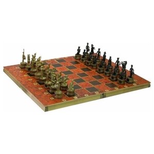 Шахматы исторические Ватерлоо с фигурами из черненого цинкового сплава 50*60 см 999-RTS-06c