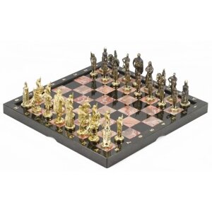 Шахматы из бронзы "Русские" доска 36х36 см креноид 117815
