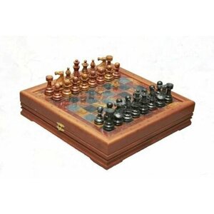 Шахматы каменные малые Европейские (высота короля 3,10) 34*34 см 999-RTG-9207