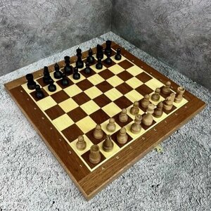 Шахматы Кинешма с панской складной доской махагон, 45х22.5х5.5 см
