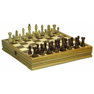 Шахматы классические средние деревянные утяжеленные (высота короля 3,25) 37х37 см 999-RTC-5556