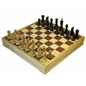Шахматы классические стандартные деревянные утяжеленные (высота короля 4,00) 43х43 см 999-RTC-3851
