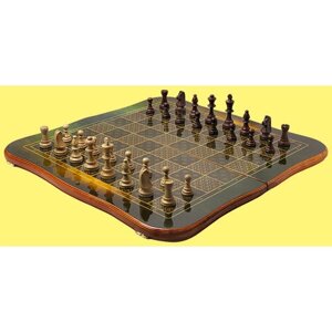 Шахматы, нарды, шашки Рассвет (светлая рамка, филигранные, большие)