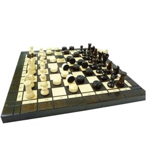 Шахматы резные и шашки / набор игр 2 в 1 деревянные Польша