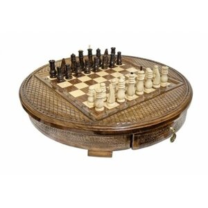 Шахматы резные в ларце 50 Haleyan kh169-5 «Лусин»