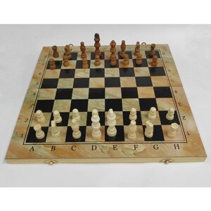 Шахматы, шашки, нарды 2 в 1, доска 40 х 40 см