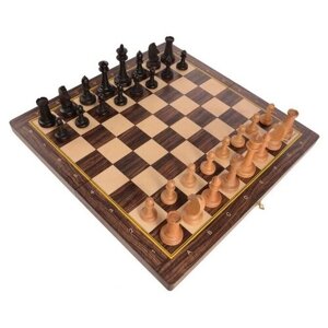 Шахматы складные деревянные 50х50см / с утяжеленными фигурами из бука / Настольная игра