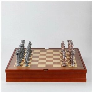 Шахматы сувенирные "Рыцарские" h короля-8.5 см, h пешки-5.7 см, 36 х 36 см