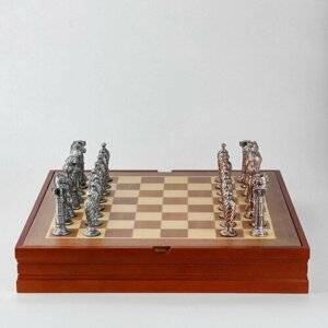 Шахматы сувенирные "Рыцарские" h короля-8.5 см, h пешки-5.7 см, 36 x 36 см