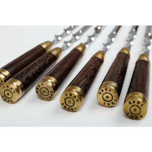 Шампур, шампуры с деревянной ручкой, набор шампуров, 70 см 6 шт