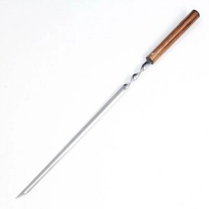 Шампур уголок, с деревянной ручкой Эко рабочая часть - 35 см, 58 х 12 см, сталь - 2 мм,