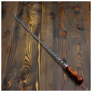 Шампур узбекский 82см, деревянная ручка, рабочая часть 60см), с узором