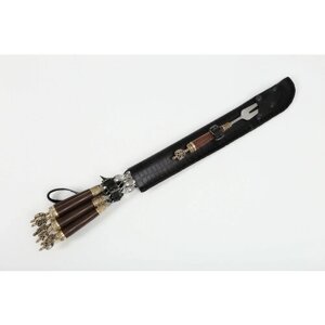 Шампура с ручкой, Шампура с деревянной ручкой набор в чехле, набор шампуров подарочный 72 см 6 шт