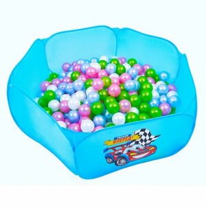 Шарики для сухого бассейна "Перламутровые", диаметр шара 7.5 см, набор 100 штук, цвет розовый, голубой, белый, зелёный