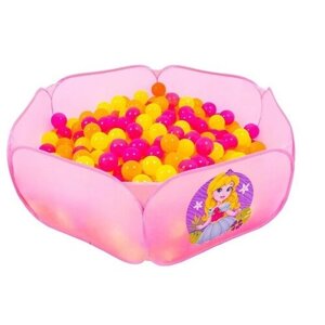 Шарики для сухого бассейна с рисунком «Флуоресцентные», набор 60 штук, цвет оранжевый, розовый, лимонный, диаметр шара — 7,5 см