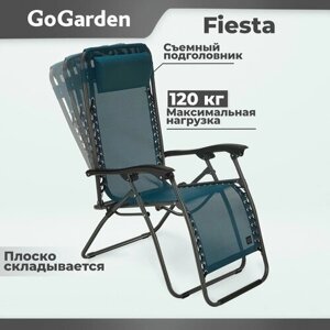 Шезлонг Go Garden Fiesta, 94х69х112 см, до 120 кг, петроль