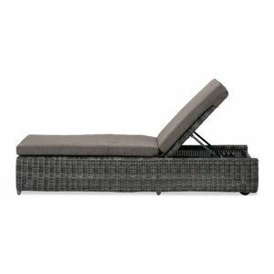 Шезлонг плетеный 4SIS Рим с подушкой, из искусственного ротанга, 199 х 66 х 31 см 4 уровня наклона спинки YH-L1032W-1 graphite графит