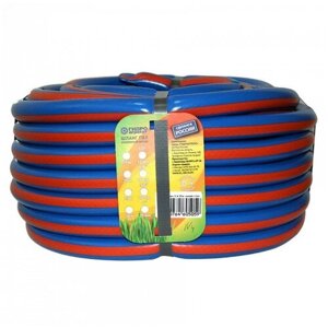 Шланг поливочный гидроагрегат Шланг поливочный Д=1/2"25м) арм., 3-х слойный синий с оранжевой полосой