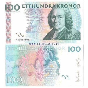 Швеция 100 крон 2014 г /Врач Карл Линней/ UNC