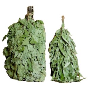 Сима-ленд Набор веников для бани Дубовый и эвкалипт 2 шт. 0.29 кг мята зелeный
