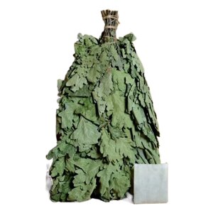 Сима-ленд Веник для бани дубовый с чабрецом 45 см 30 см 45 см 0.28 кг зелeный