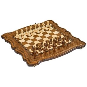 Simonyan Шахматы + нарды + шашки резные Эндшпиль 2 игровая доска в комплекте