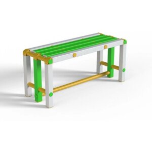 Скамейка пластиковая Aquamania. pro оранжевая/зеленая