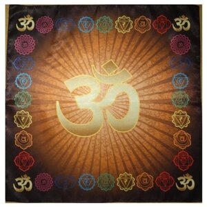 Скатерть для медитаций и йоги Аум, чакры Свадхистхана, оранжевая