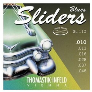 SL110 Blues Sliders Комплект струн для электрогитары, Med. Light, сталь/никель, шелк, 10-48, Thomastik