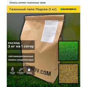 Смесь семян газонных трав Газонный папа Подсев (1 кг)