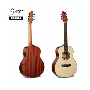 SMIGER / Испания, Китай SM-361 уменьшенная акустическая гитара, размер 3/4, дека ель, корпус сапеле, гриф махагон, покрытие матовый лак, Smiger