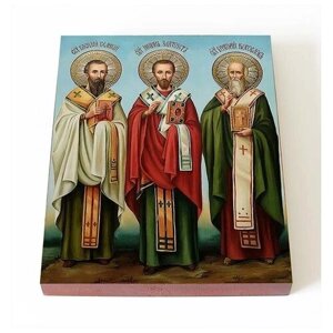 Собор трех святителей, печать на доске 8*10 см