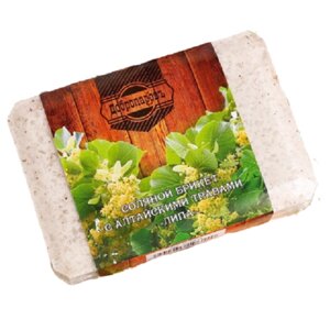 Соляной брикет для бани и сауны, с алтайскими травами "Липа", 1,35 кг "Добропаровъ"