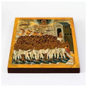 Сорок мучеников Севастийских, XV-XVI вв, икона на доске 20*25 см