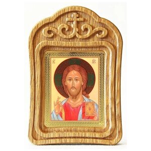 Спас Вседержитель (лик № 027), икона в резной деревянной рамке