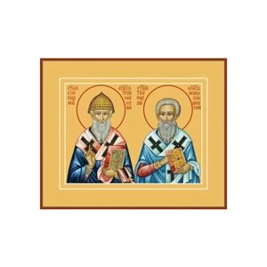 Спиридон Тримифунтский и Трифиллий, епископ Левкуссийский, святители, икона (арт. 00770)